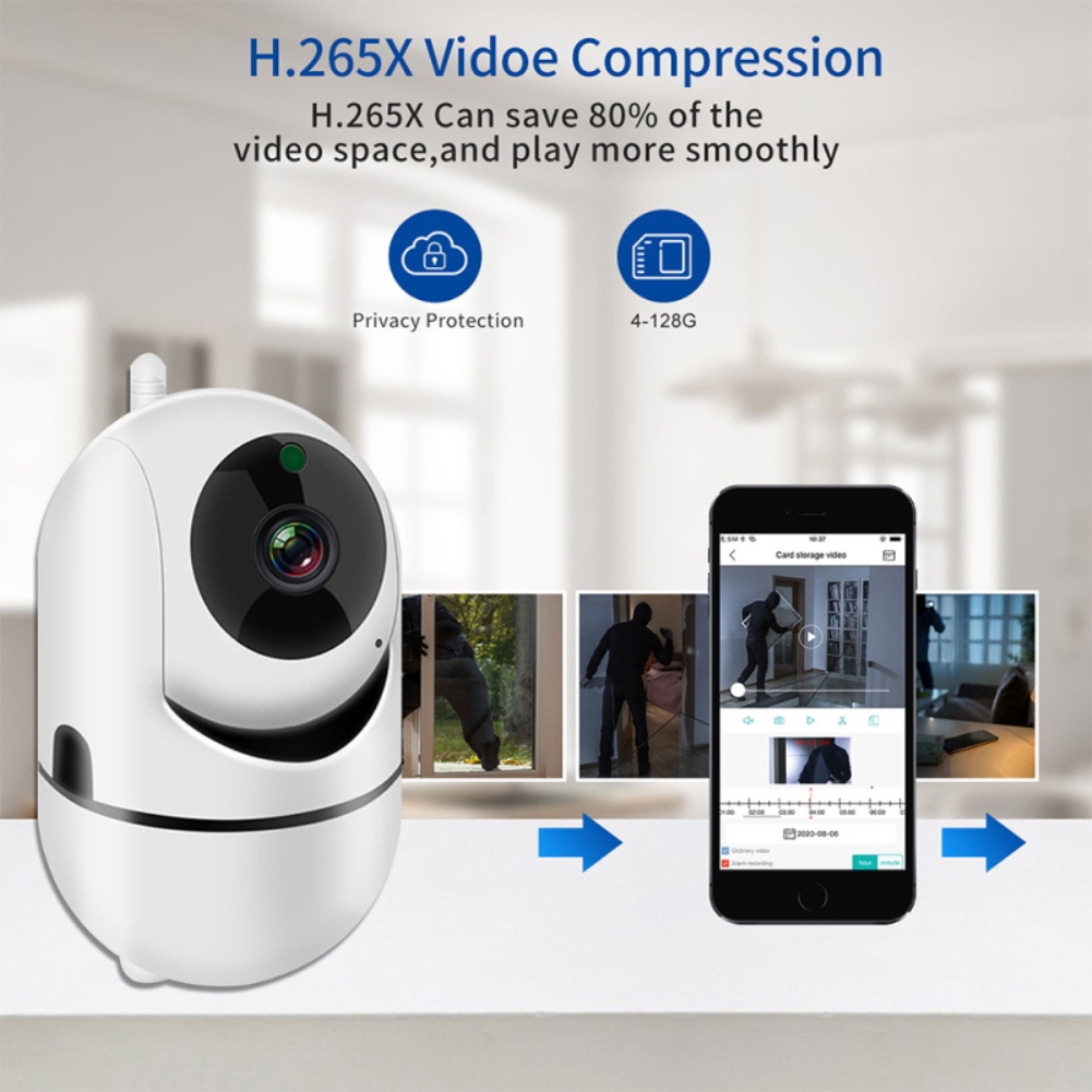 1080P HD Bé Màn Hình Nhà Thông Minh Khóc Báo Động Camera Giám Sát Mini Wifi An Ninh Video Giám Sát IP Camera