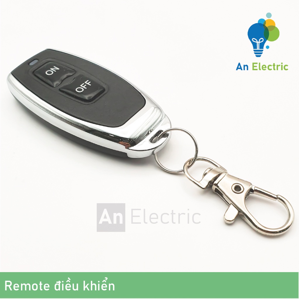 Công tắc điều khiển từ xa 100m công suất cao ngõ ra 30A/AC230V bật tắt thiết bị chiếu sáng, máy bơm, quạt – Bộ 2 tay bấm
