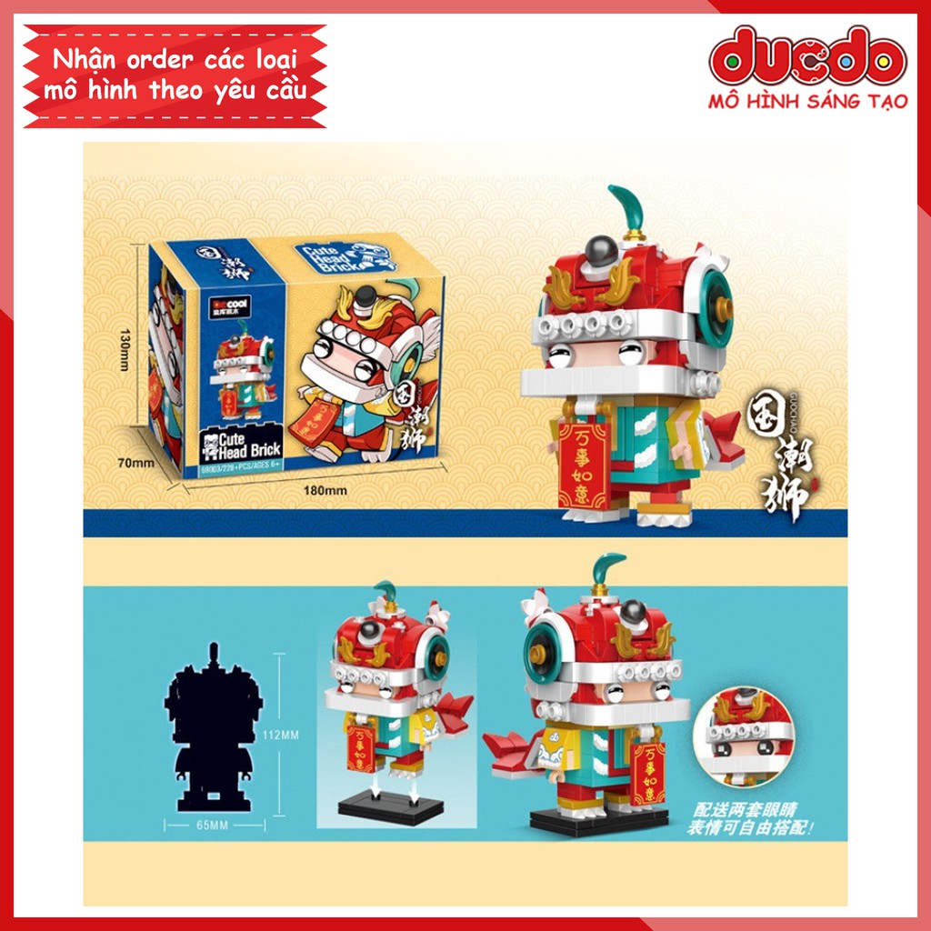 Brick Headz nhân vật Thần tài, Kỳ Lân tuyệt đẹp - Đồ chơi Lắp ghép Mini Minifigures Mô hình BrickHeadz DCOOL 69001