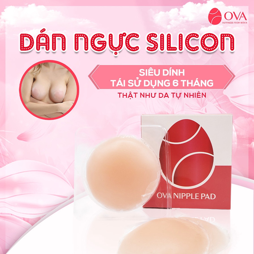 Miếng dán nhũ hoa (đầu ti) silicone cao cấp Ovapink Nipple Pad MDN002 (Set 2 cặp) | Rendi Store