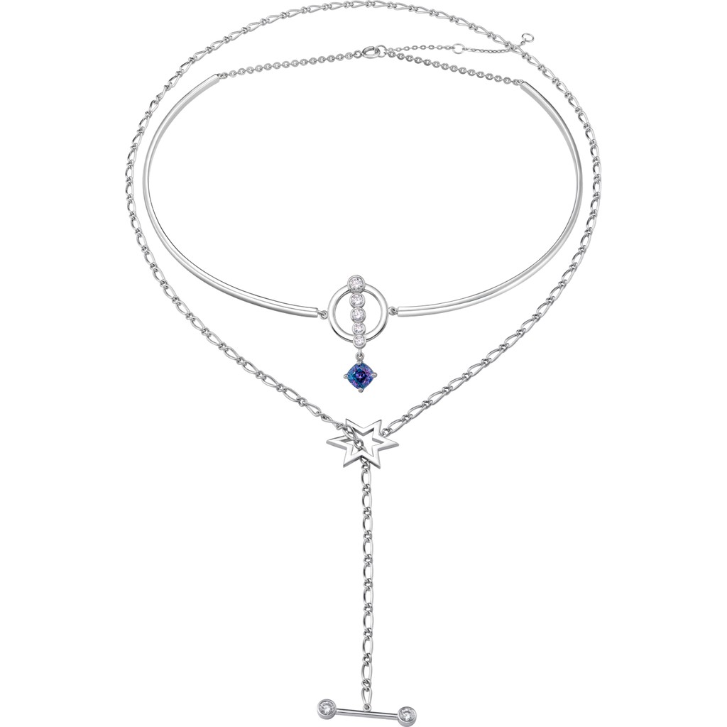 [Mã FARSBRT52 giảm 20% đơn từ 249K] Dây cổ bạc đính đá ECZ Swarovski PNJSilver Aura ZTXMW000013