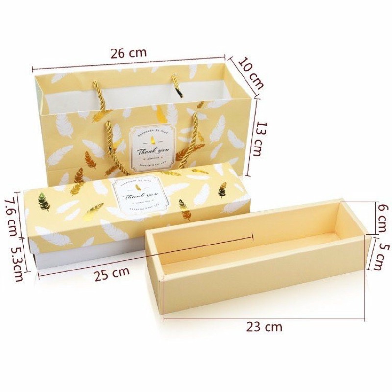 Bộ túi hộp mèo thần tài Thank You đựng bánh quy dứa