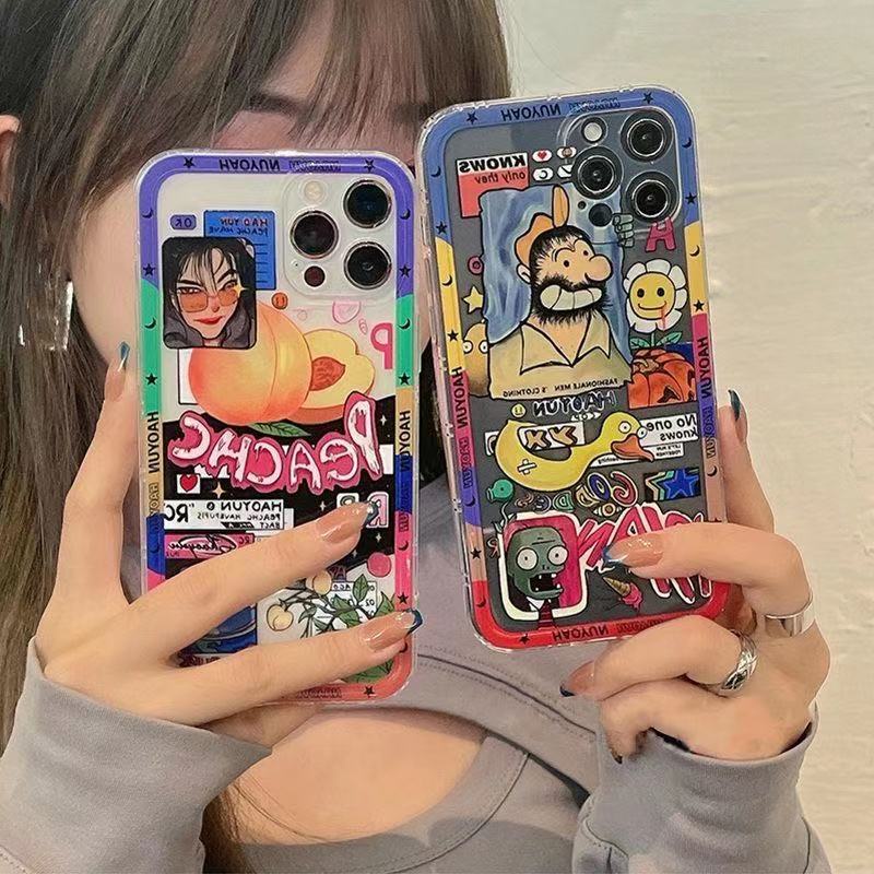 Ốp Điện Thoại TPU Mềm Trong Suốt In Họa Tiết Graffiti Cho iphone 12 11 pro max x xs Marsx xr 7 8 plus