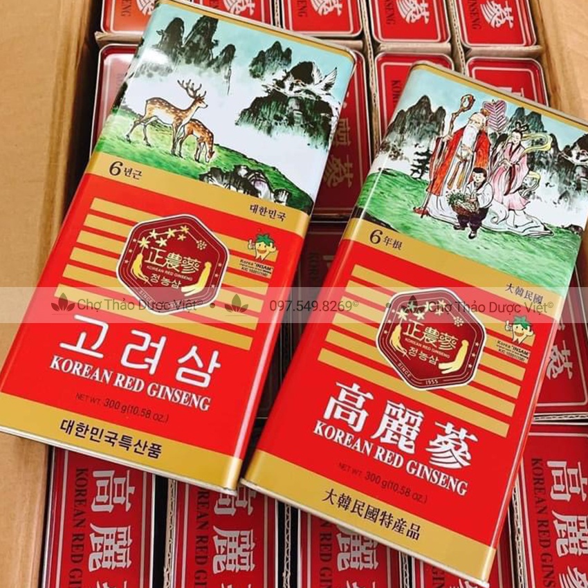 Hồng sâm củ khô hộp thiếc Daedong - Nhân sâm khô hàn quốc 6 năm tuổi thượng hạng - Chợ Thảo Dược Việt