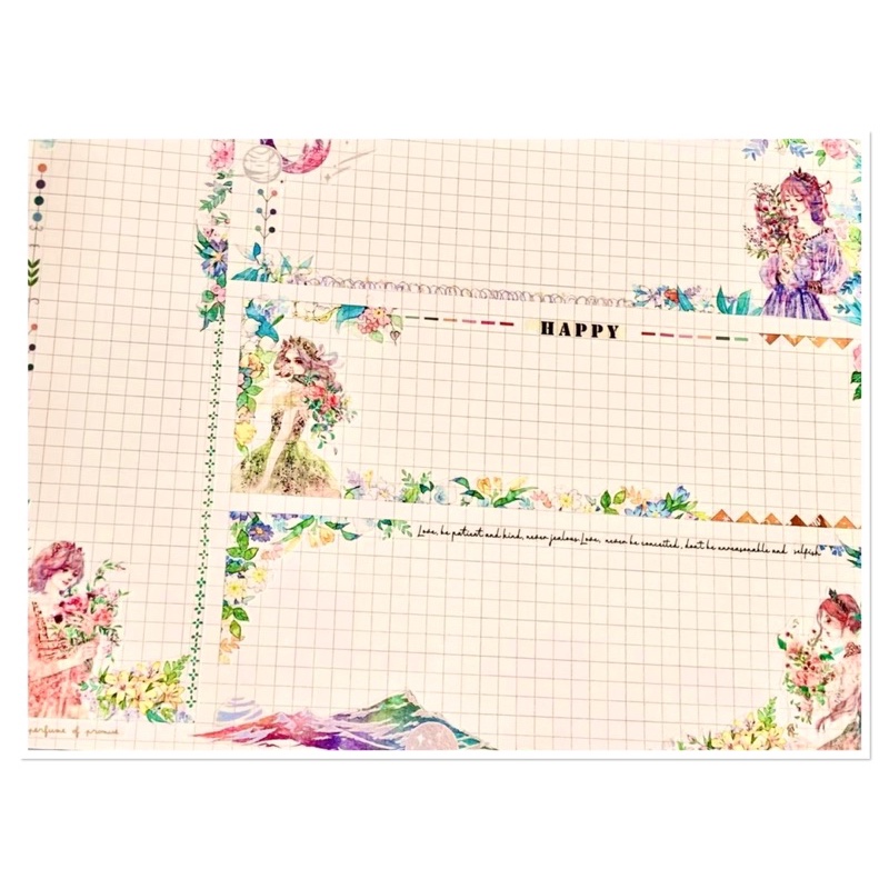 Băng dán washi tape hình cô gái trang trí sổ, nhật kí