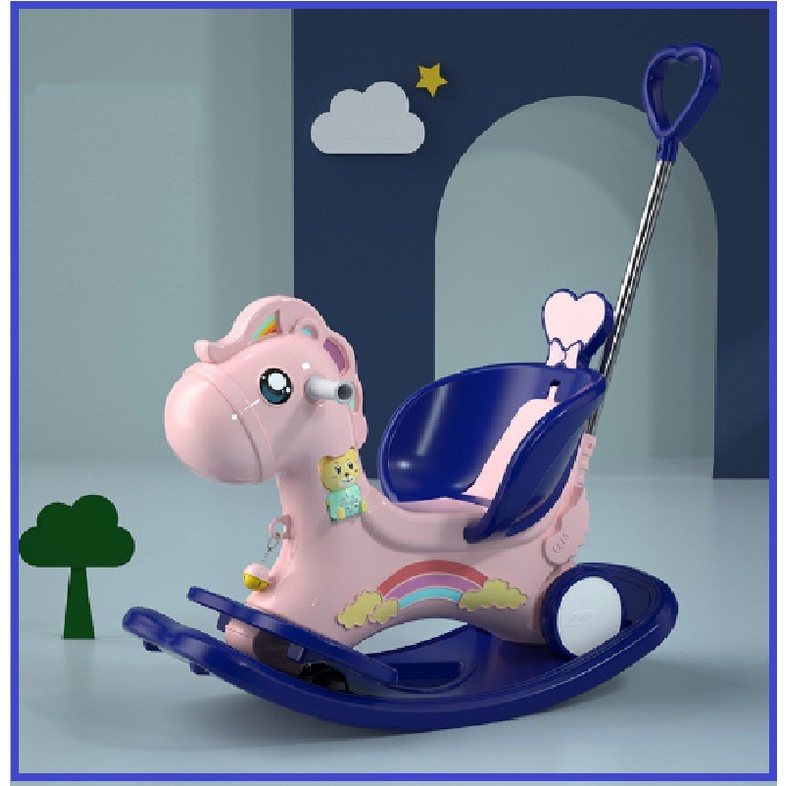 🦄 Ngựa bập bênh cho bé 2in1 đa năng có bánh kiêm xe chòi chân 🐴