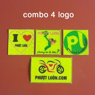 COMBO 30 LOGO PHƯỢT TEM XE PHẢN QUANG