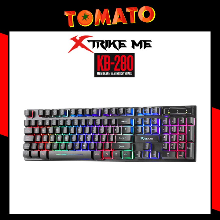 Bàn Phím Giả Cơ Xtrike Me KB-280 Có Dây /Đèn LED RGB /Chống Nước Chơi Game Máy Tính Esport Chính Hãng - Phụ Kiện Tomato