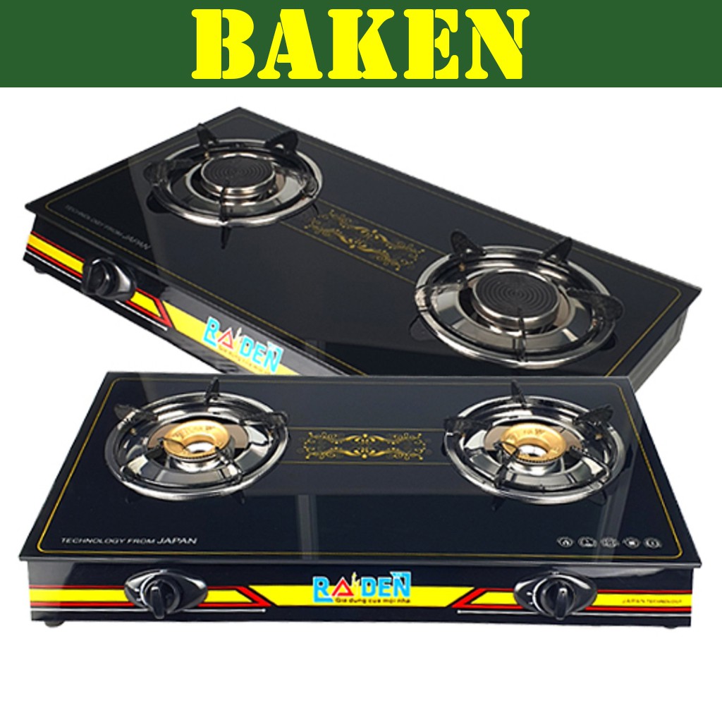 Bếp Ga Đôi Mặt Kính Cường Lực RAIDEN - RD366 - RD368 - RD369 - Bếp Gas Dương Tiết Kiệm Ga - BAKEN