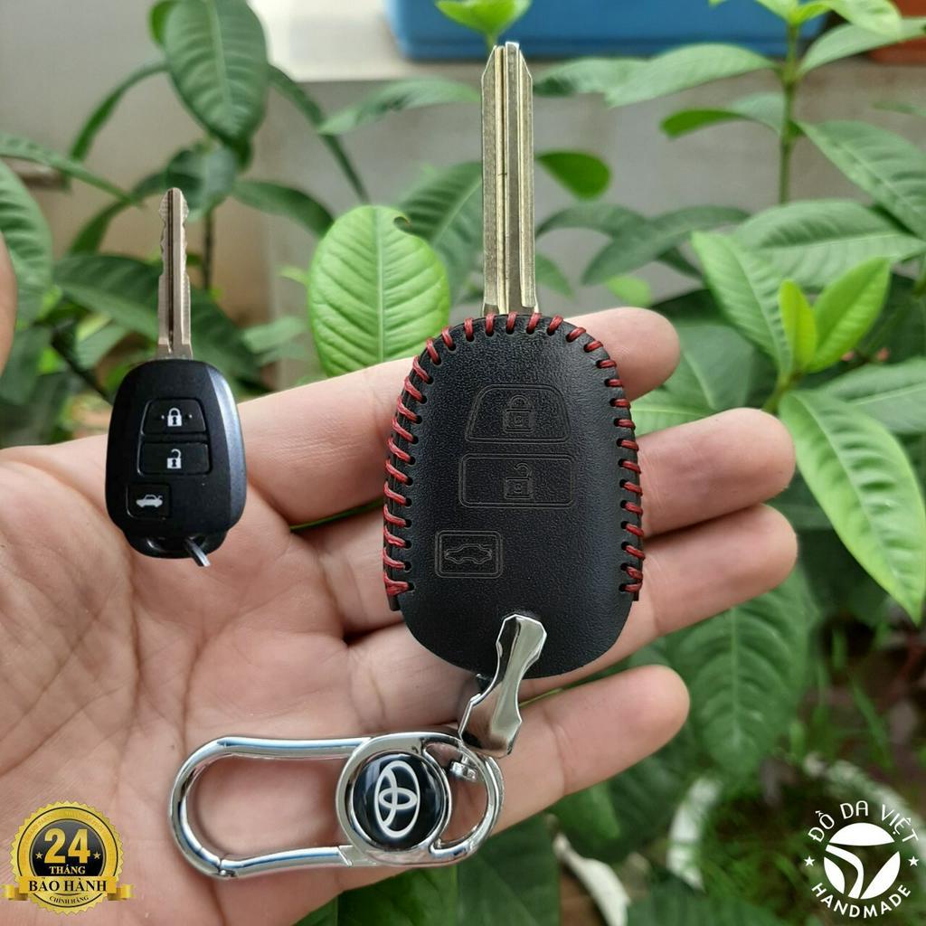 Bao Da Chìa Khóa xe TOYOTA Vios E&G 2014-2018, Vios E2019-2020.Da Bò Nhập Khẩu, Khắc Tên + Số ĐT Chủ Xe