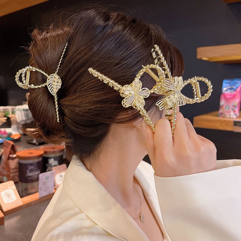 Kẹp Tóc Hình Bướm Đính Đá Cỡ Lớn Sang Trọng Cho Nữ