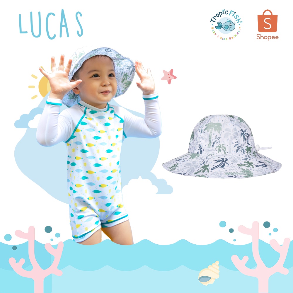 Nón bơi rộng vành cho bé trai TropicFish - Lucas Bucket Swim Hat TropicFish