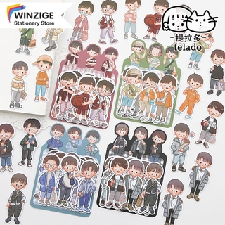 Bộ 20 sticker dán trang trí hình cậu bé phong cách đáng yêu