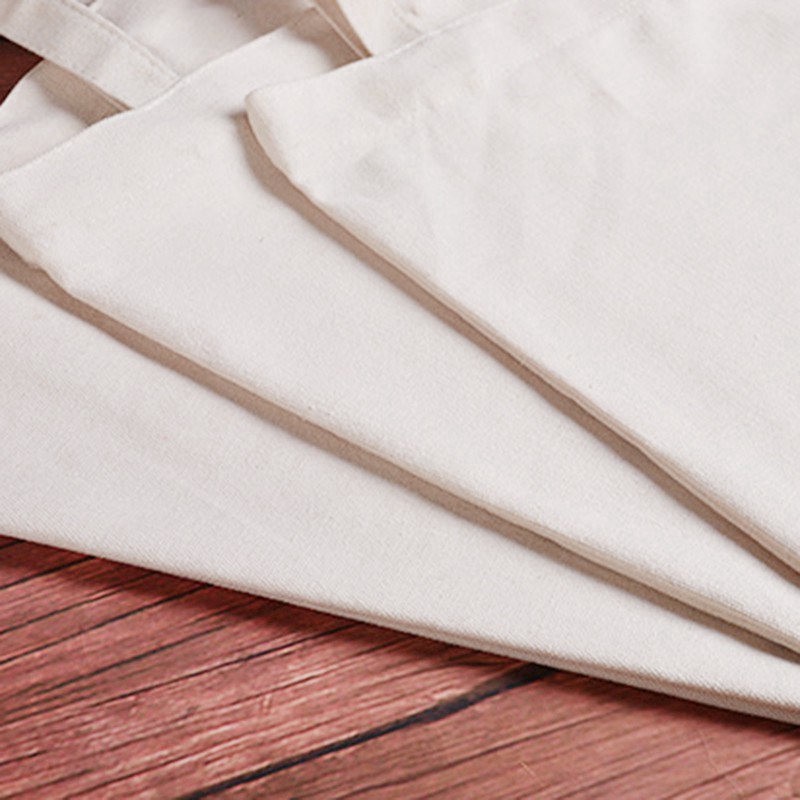Túi tote vải cotton màu trắng kem đơn giản dùng khi đi mua sắm