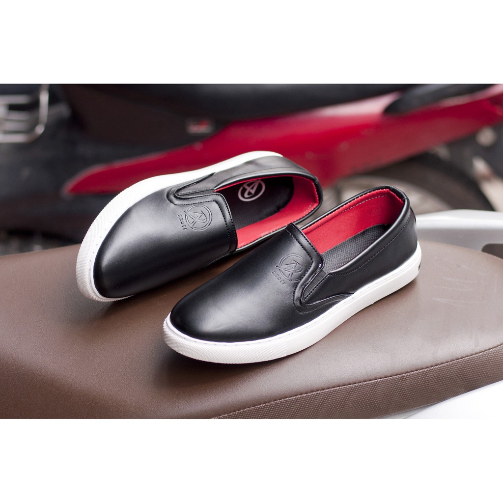 Giày Slip On Nam Aroti Đế Khâu Chắc Chắn Phong Cách Đơn Giản Màu Đen - Trắng - M498 | BigBuy360 - bigbuy360.vn