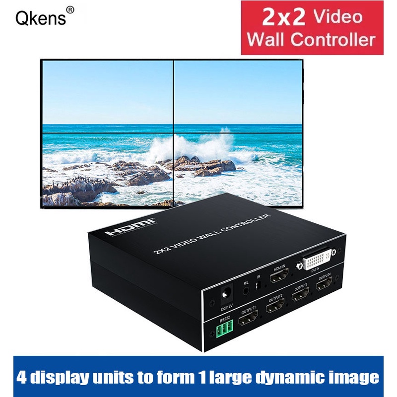 Bộ Điều Khiển TV 1080p 2x2 1x2 1x3 1x4 2x1 3x1 4x1 HDMI 4 Kênh IR RS232 180 Chuyên Dụng° Lật Xoay