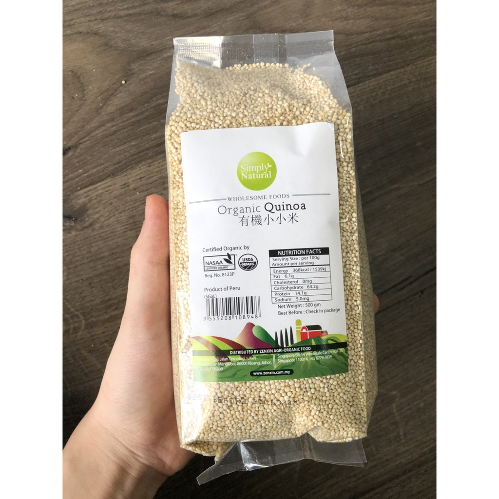 Hạt diêm mạch quinoa trắng Simply Natural 500gr