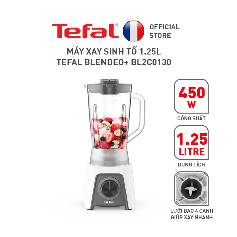 [Mã ELTEFALWL5 giảm 10% đơn 500K] Máy xay sinh tố Tefal Blendeo+ BL2C0130 - 450W, 1.25L