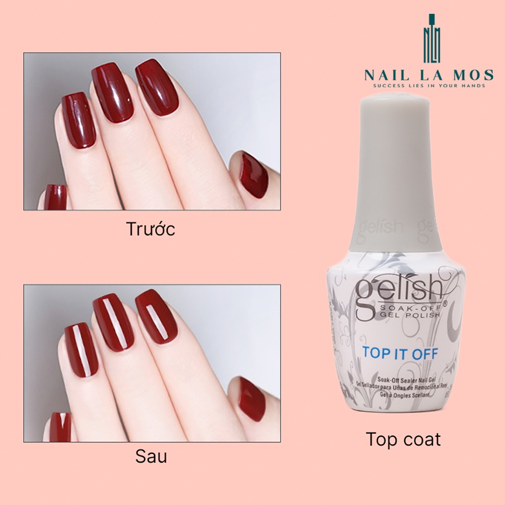 Set Base Top Gelish loại tốt độ bền cao - cặp gel liên kết và top phủ bóng chuyên dụng cho dân làm móng