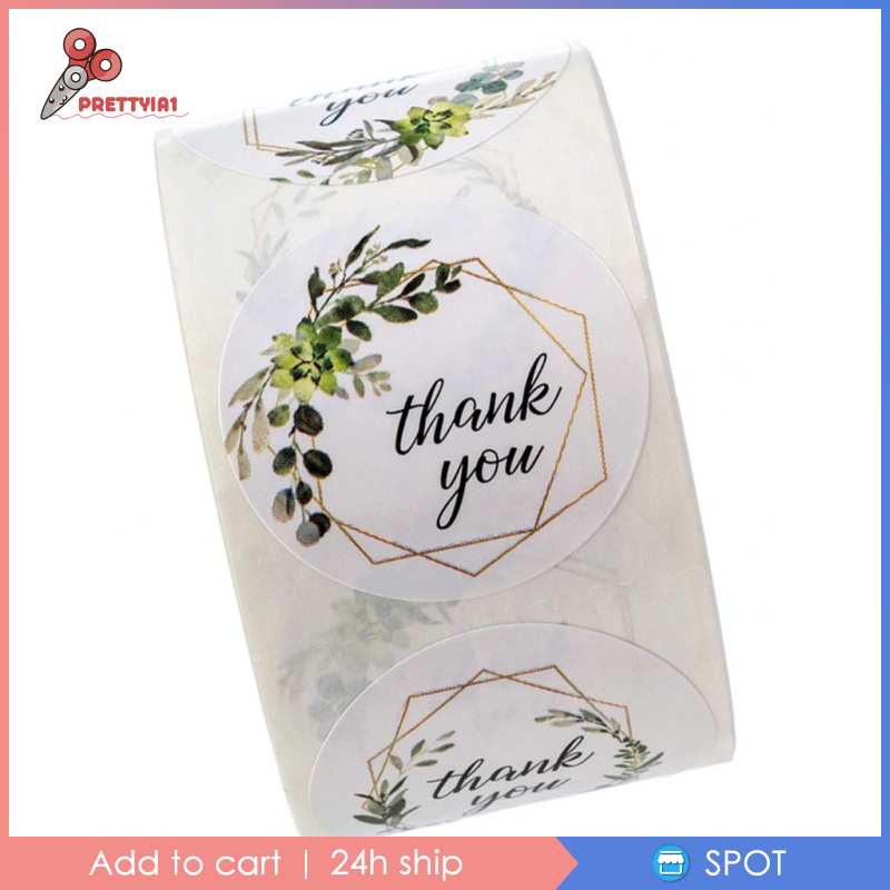 Set 500 Nhãn Dán Tròn In Chữ Thank You Prettyia1 Dùng Trang Trí Gói Quà DIY