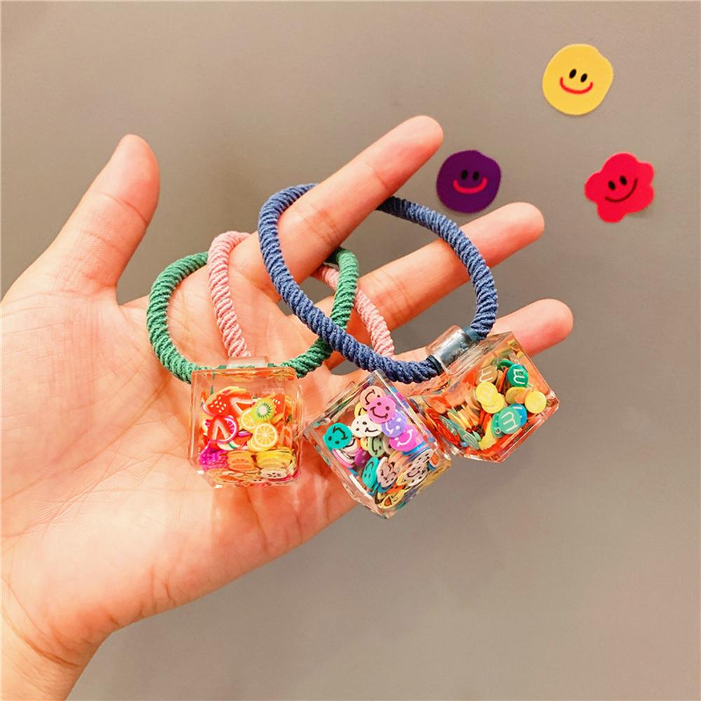 MXGOODS Dây Cột Tóc Cao Su Mặt Vuông In Họa Tiết Trái Cây Thời Trang Cho Nữ Giá