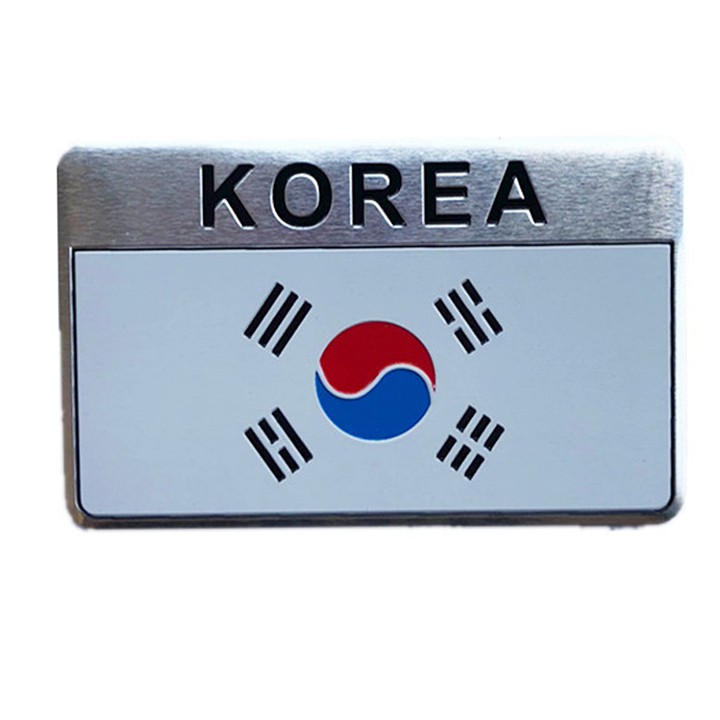 Miếng dán kim loại CỜ KOREA ( 8cm x 5cm )