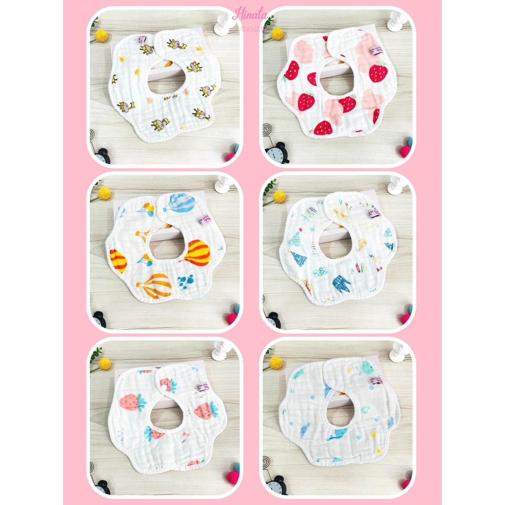 Combo 5 yếm ăn Hinata - chất liệu Muslin cao cấp Y08