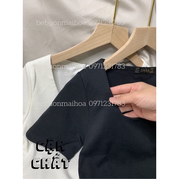 Áo croptop cổ vuông tay cộc , áo thun body , chất cotton siêu mềm , áo cổ vuông . 2 màu đen trắng . mặc đi học đi chơi..