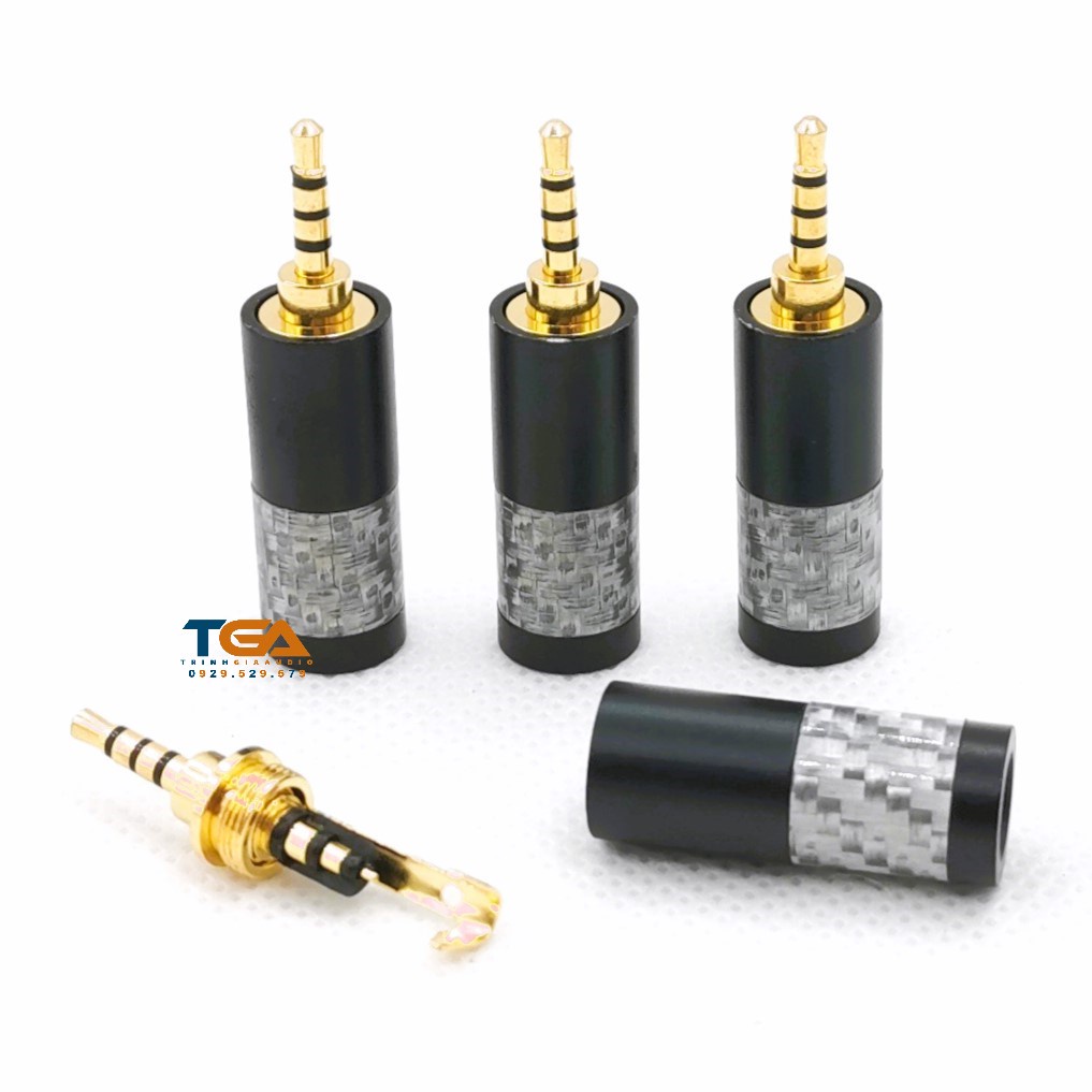 Jack rắc 2.5mm - 4 khấc hàn dây cacbon đen
