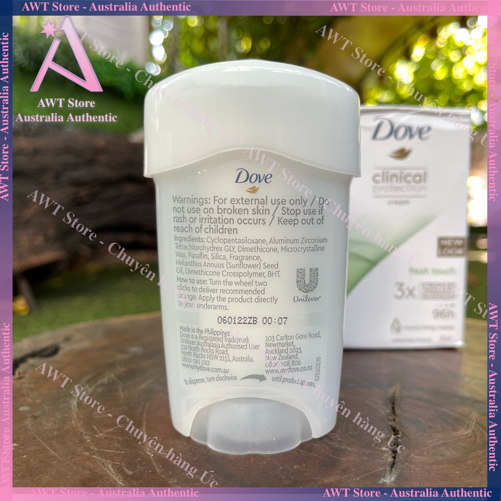 Lăn nách dạng sáp khử mùi Dove cho nam, nữ Antiperspirant Deodorant Fresh Touch Cream 40g, 45g