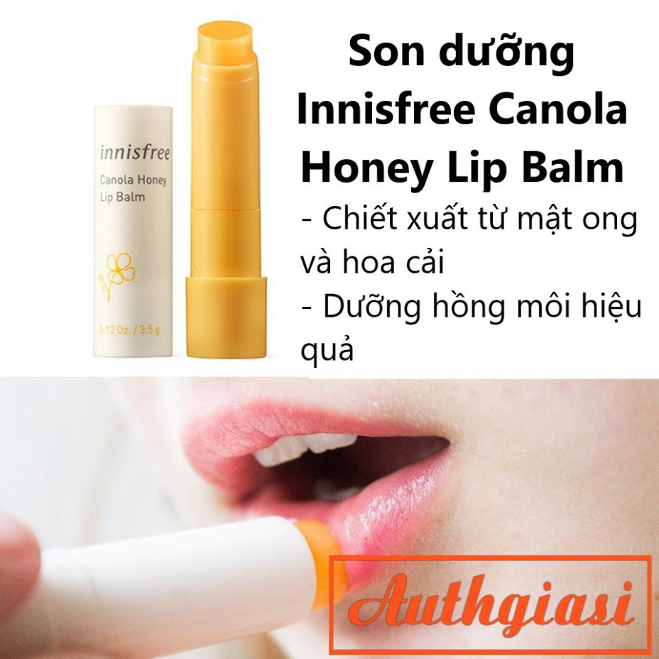 [New 2018] Son dưỡng môi Innisfree Canola Honey Lip Balm mật ong