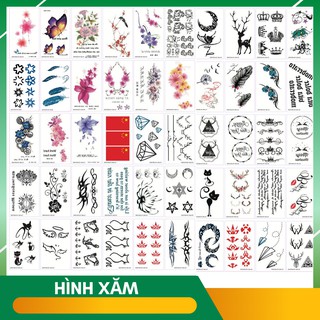 60 tờ hình xăm dán tattoo mini xăm nước tha thu - giao miếng xăm random - hx001