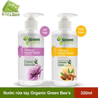 Nước rửa tay organic green bee's hoa lạc tiên - hạnh nhân hữu cơ 320ml