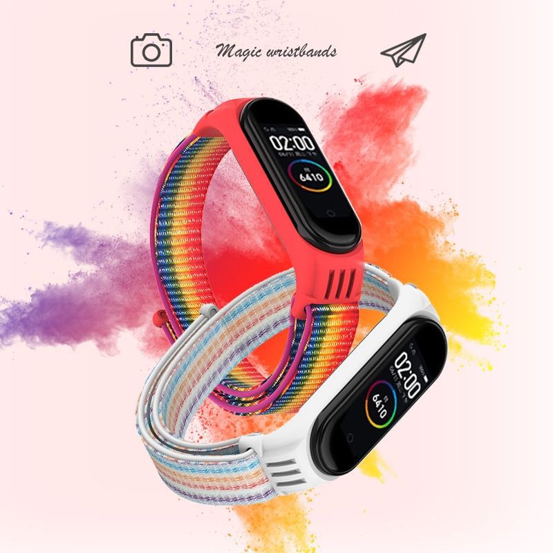 Dây đeo sợi nylon phong cách thể thao dành cho Xiaomi Mi Band 3 / 4 / 5