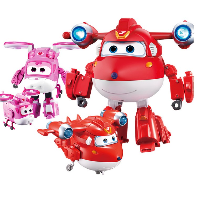 Super wings đồ chơi trẻ em đội bay siêu đẳng có âm thanh và đèn robot biến hình siêu cấp: Jett, Donnie, Dizzy Astra