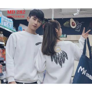 Áo đôi thu đông hình lông vũ đẹp nhất