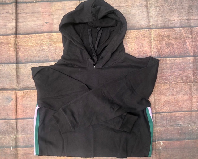 Áo thun hoodie dáng croptop xuất dư