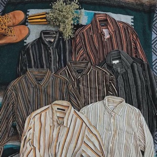 (COMBO 2 ÁO) Sơ Mi Vintage Lọai 1 Kaki Nhung Kẻ và Hoạ Tiết - Còn Nhiều Mẫu