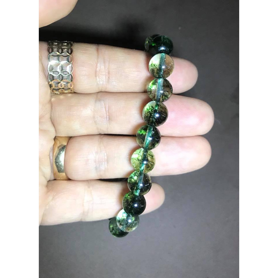 VÒNG TAY THIÊN NHIÊN ƯU LINH XANH LÁ 8LY