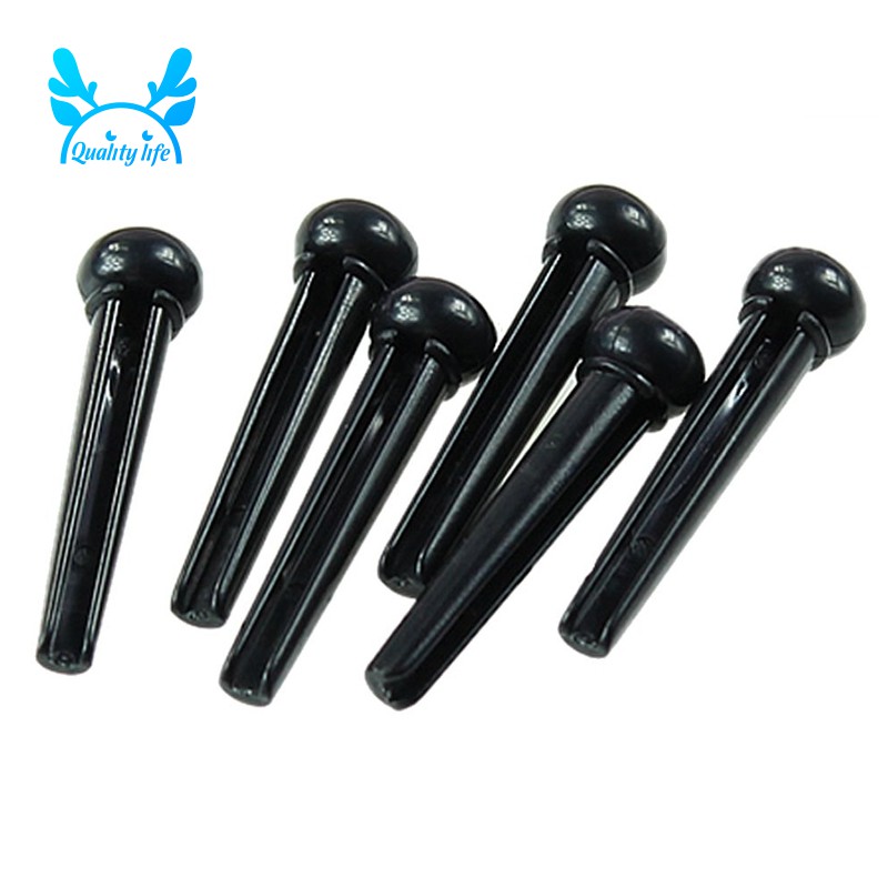 1 Set Acoustic Guitar Bridge Pins Saddle Nut Parts 1*Guitar saddle X 1* Guitar Nut X 6* Guitar Bridge Pins (Black)