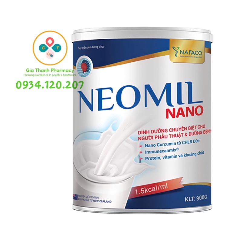 Sữa Bột NEOMIL NANO - Hộp 900g -Dinh Dưỡng Cho Người Phẫu Thuật Và Dưỡng Bệnh