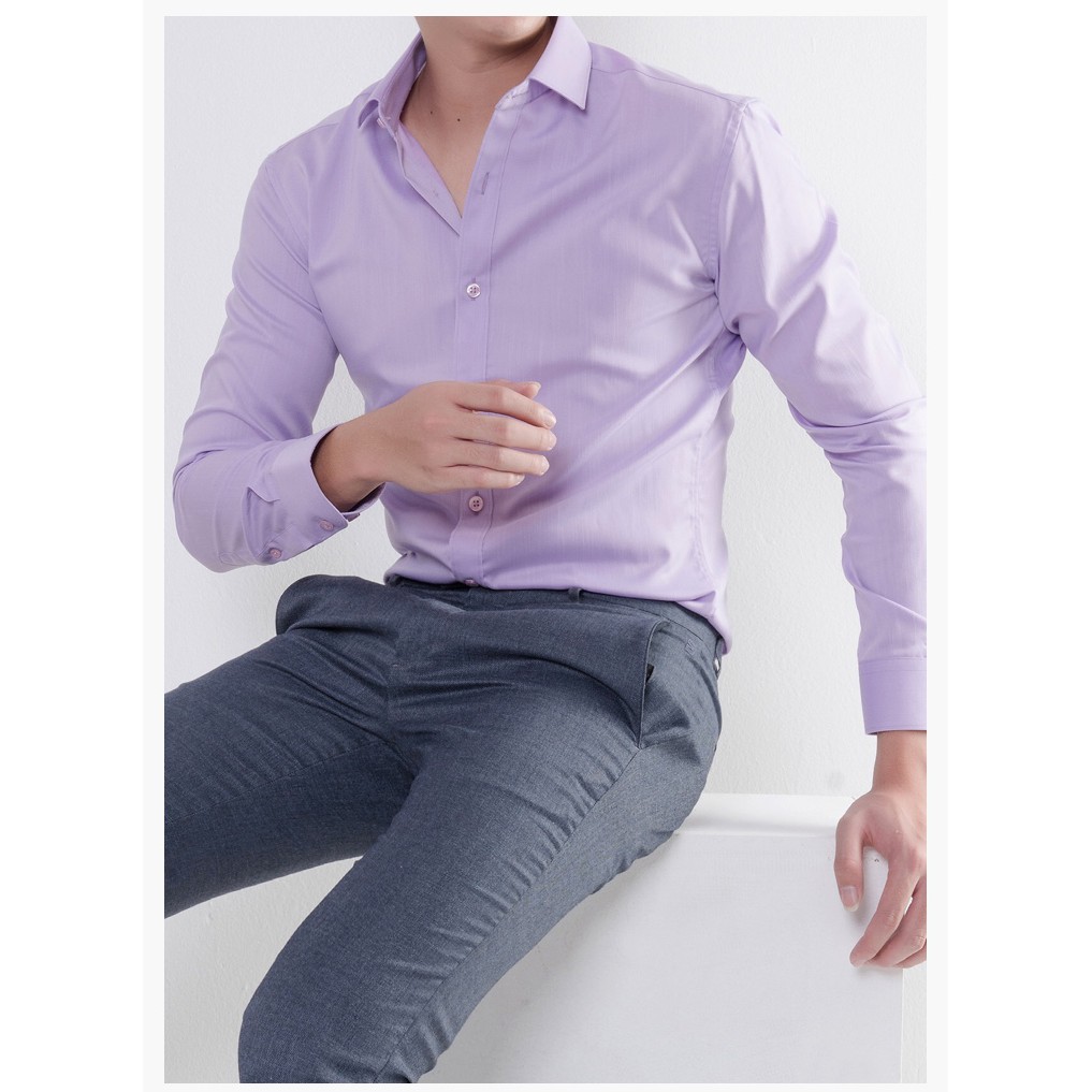 Áo sơ mi nam Biman by Biluxury 3SMDB23033 (tím) công sở vải kháng khuẩn cao cấp và trắng 4SMCH011TRT | BigBuy360 - bigbuy360.vn