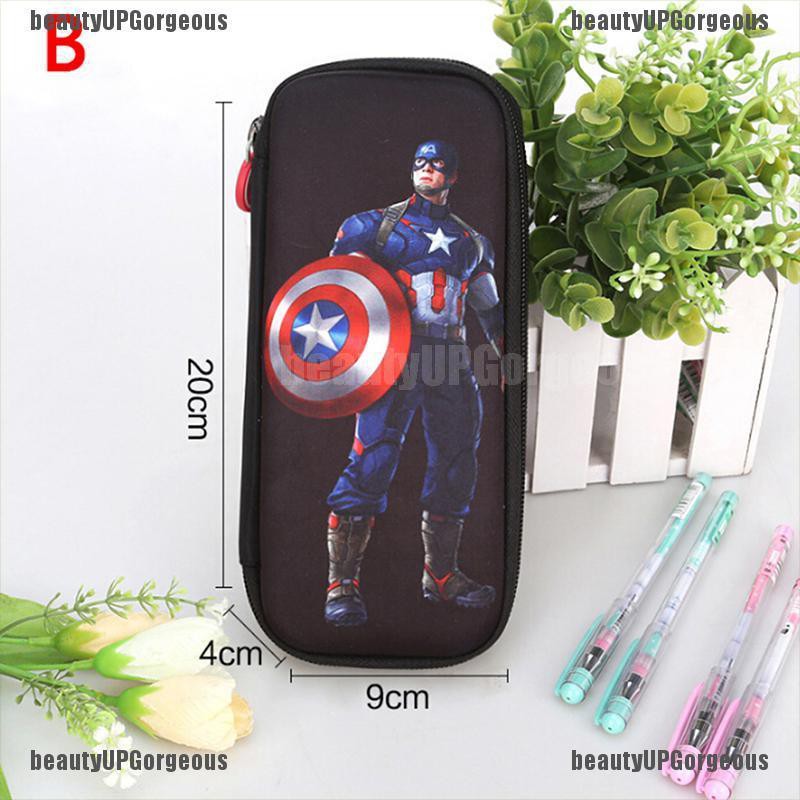 1 Hộp Đựng Bút Bằng Eva Họa Tiết Marvel Captain America / Spiderman Độc Đáo Cho Học Sinh