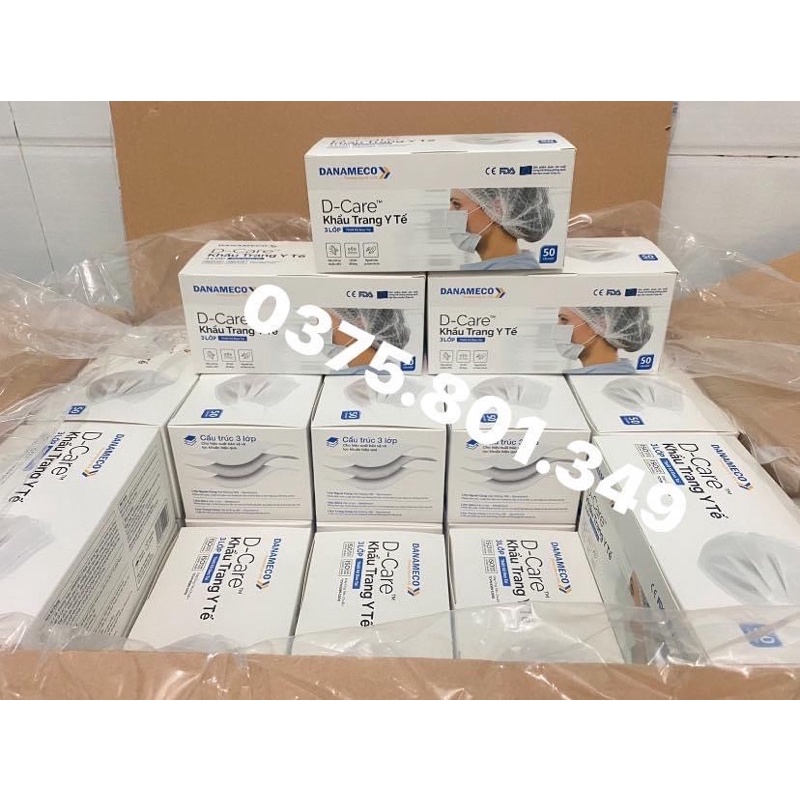 Khẩu trang Danameco đóng hộp 50 chiếc KHÁNG KHUẨN CAO CẤP