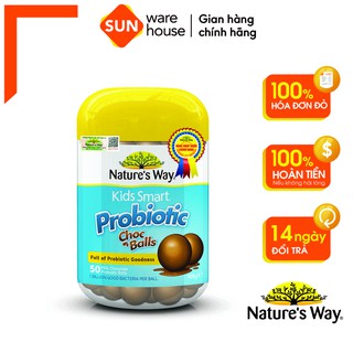 Natures Way Kids Smart Probiotic Choco Balls Hộp 50 Viên - Bổ sung lợi khuẩn cho hệ tiêu hóa của trẻ