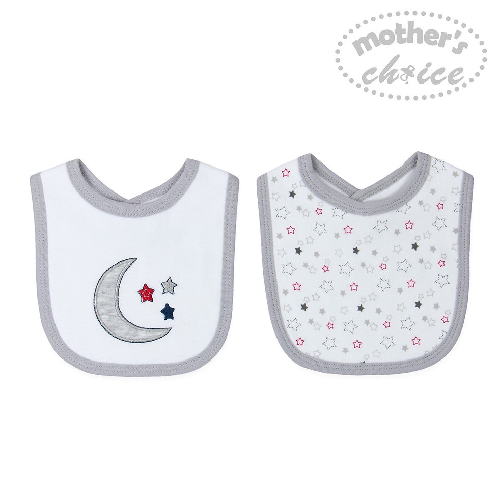 Set Yếm cho bé trai bé gái 2 chiếc hình sao và mặt trăng đáng yêu Mother's Choice - chất liệu 100% cotton mềm mại IT1390