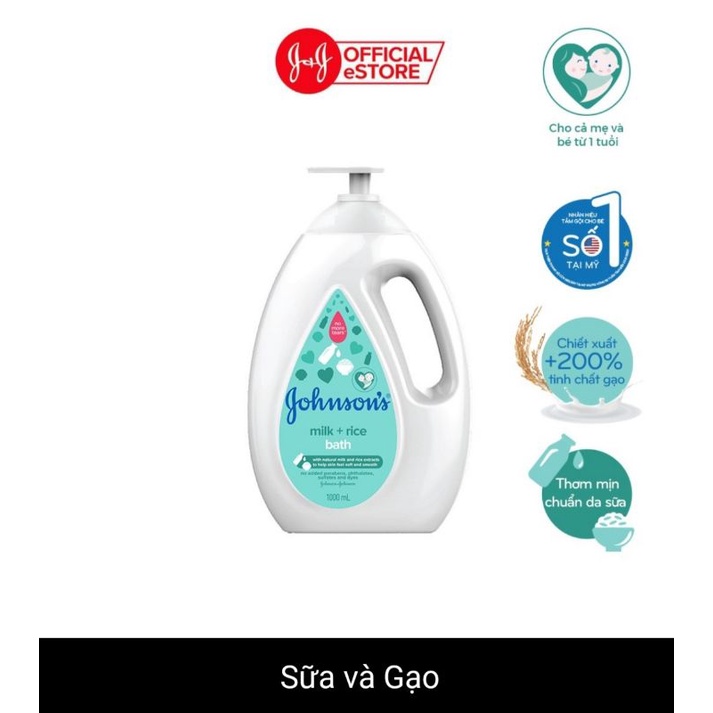 Sữa tắm Johnson baby tinh chất sữa và gạo 1000ml