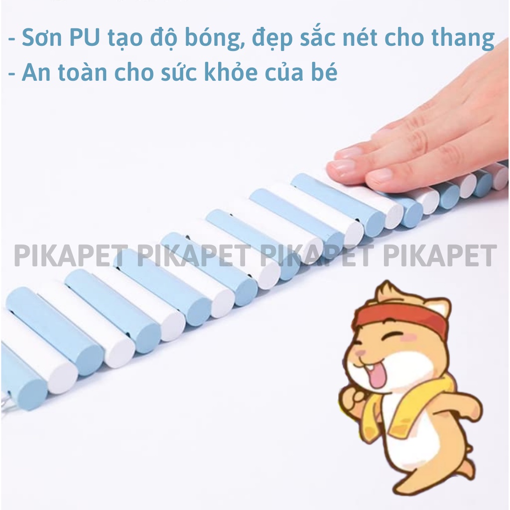 Thang gỗ màu trang trí lồng hamster.