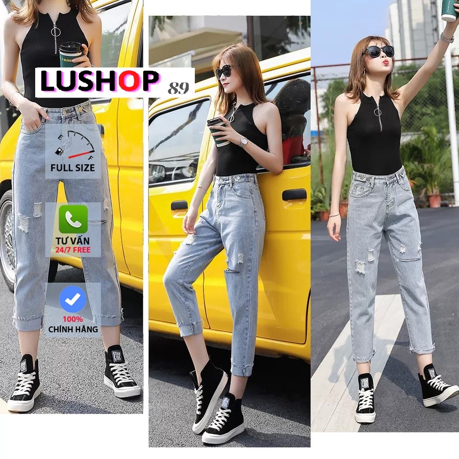 Quần bò baggy nữ quần jean baggy nữ quần jeans nữ lưng cao cạp cao quần nữ đẹp 3 size S M L  QT16 lushop89 | BigBuy360 - bigbuy360.vn
