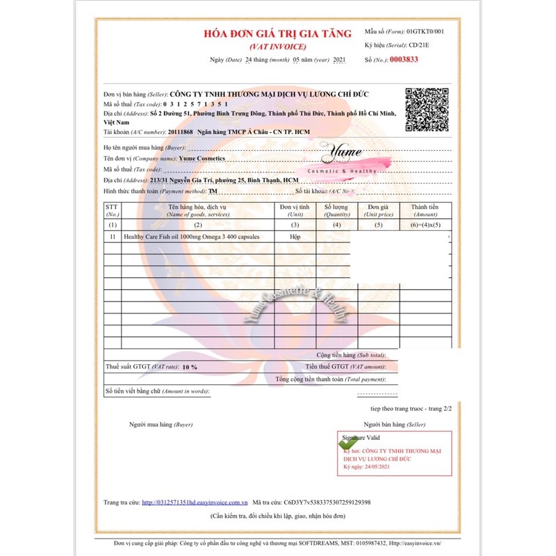 Dầu cá Omega 3 Healthy care 400 viên